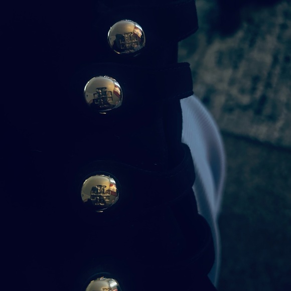 Tory Burch Black Booties with Gold Buckles - Picture 9 of 9